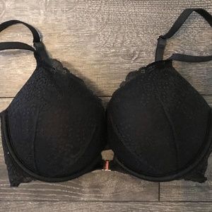 Victoria's Secret PINK Date Push-up Lace Bra Black